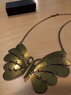 Gold-Tone Butterfly Statement Necklace